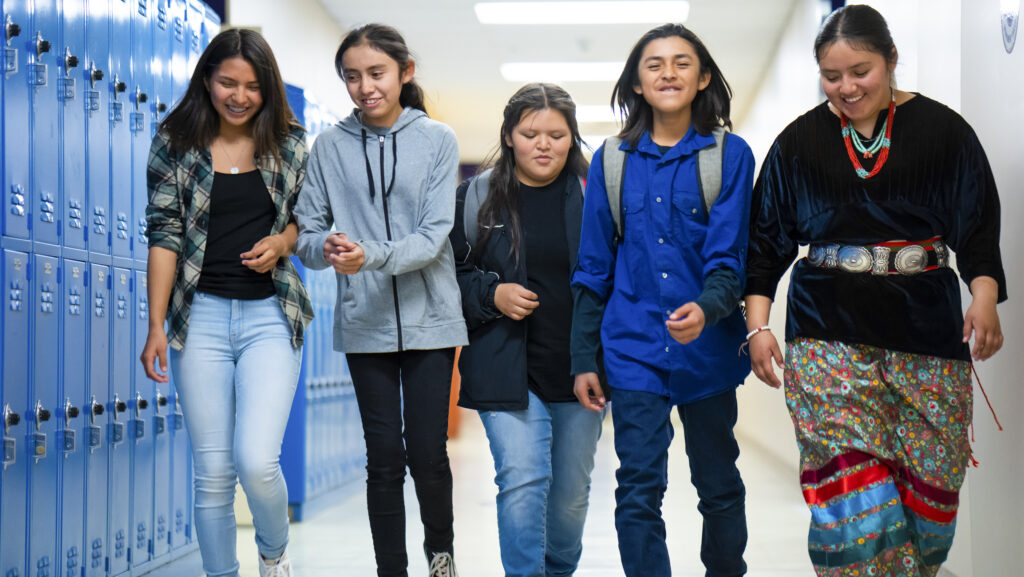 Navajo teen high school kids at school